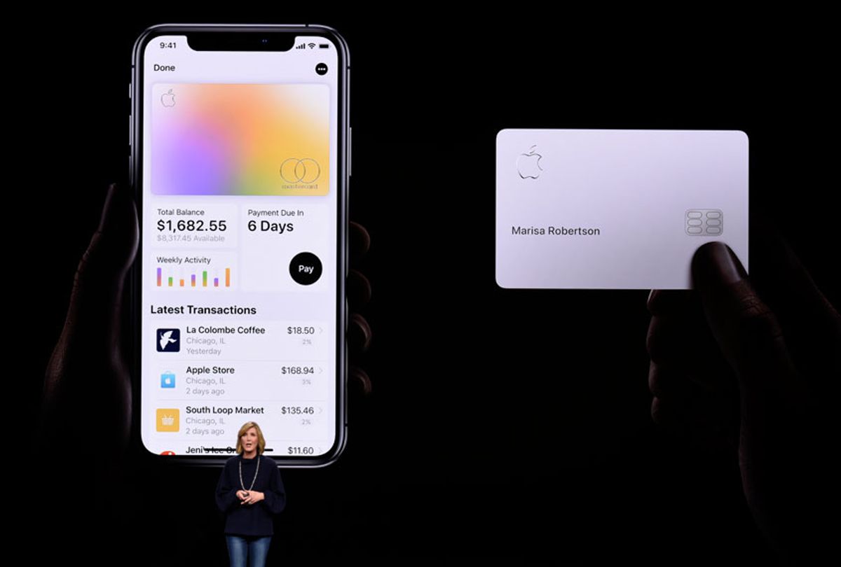 Jennifer Bailey, vice president of Apple Pay, speaks during an Apple product launch event at the Steve Jobs Theater at Apple Park on March 25, 2019 in Cupertino, California. (Getty/Michael Short)