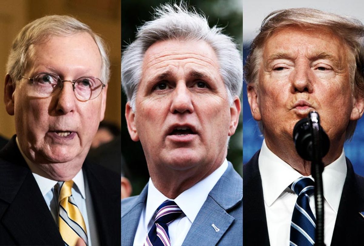 Mitch McConnell; Kevin McCarthy; Donald Trump (AP)