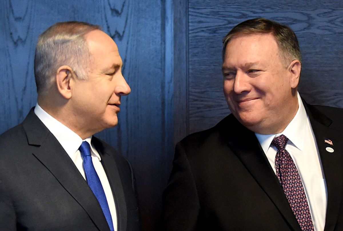 Israel's Prime minister of Benjamin Netanyahu and US Secretary of State Mike Pompeo (Getty/Janek Skarzynski)