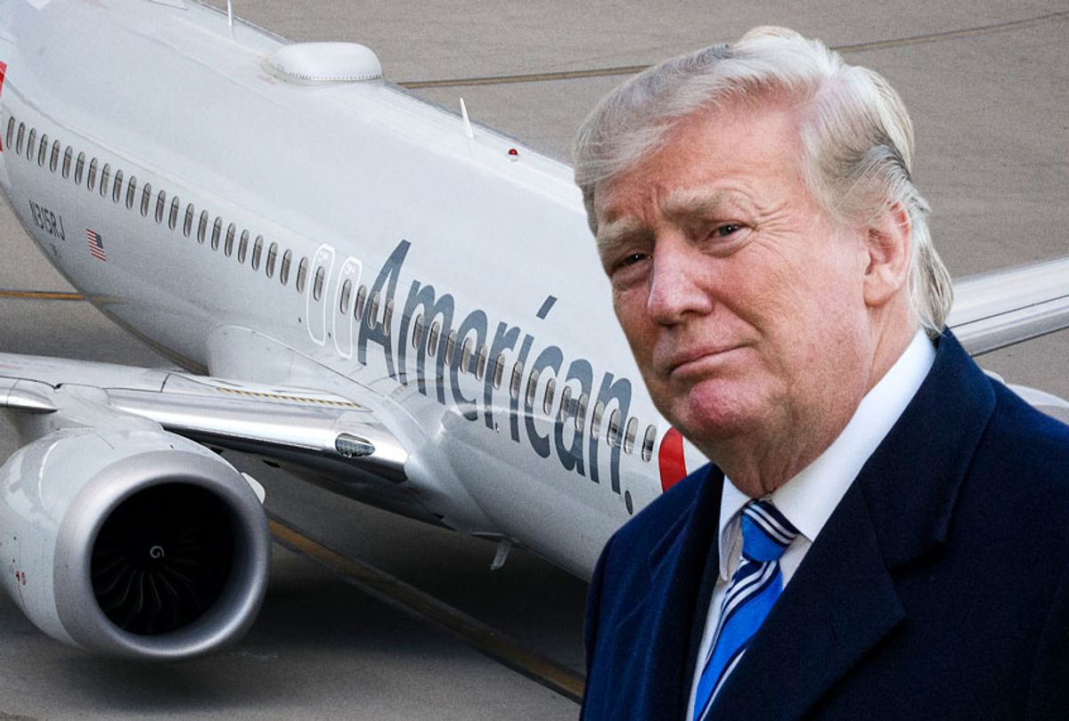 Donald Trump; An American Airlines Boeing 737 Max 8 (Getty/AP/Salon)