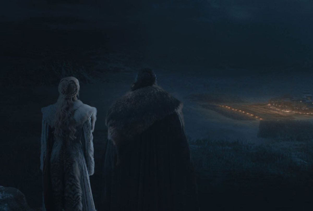 Emilia Clarke as Daenerys Targaryen and
Kit Harington as Jon Snow in "Game of Thrones" (Courtesy of HBO)