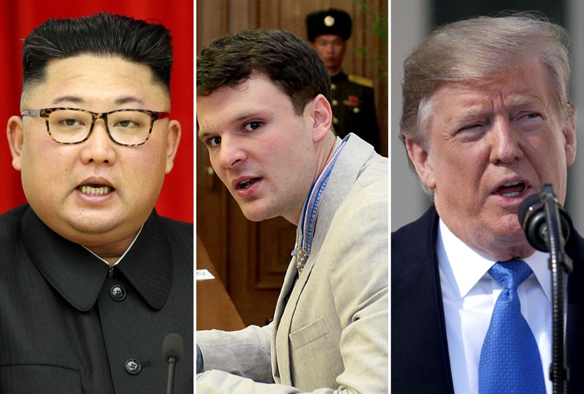 Kim Jong-un; Otto Warmbier; Donald Trump (Getty/AP)