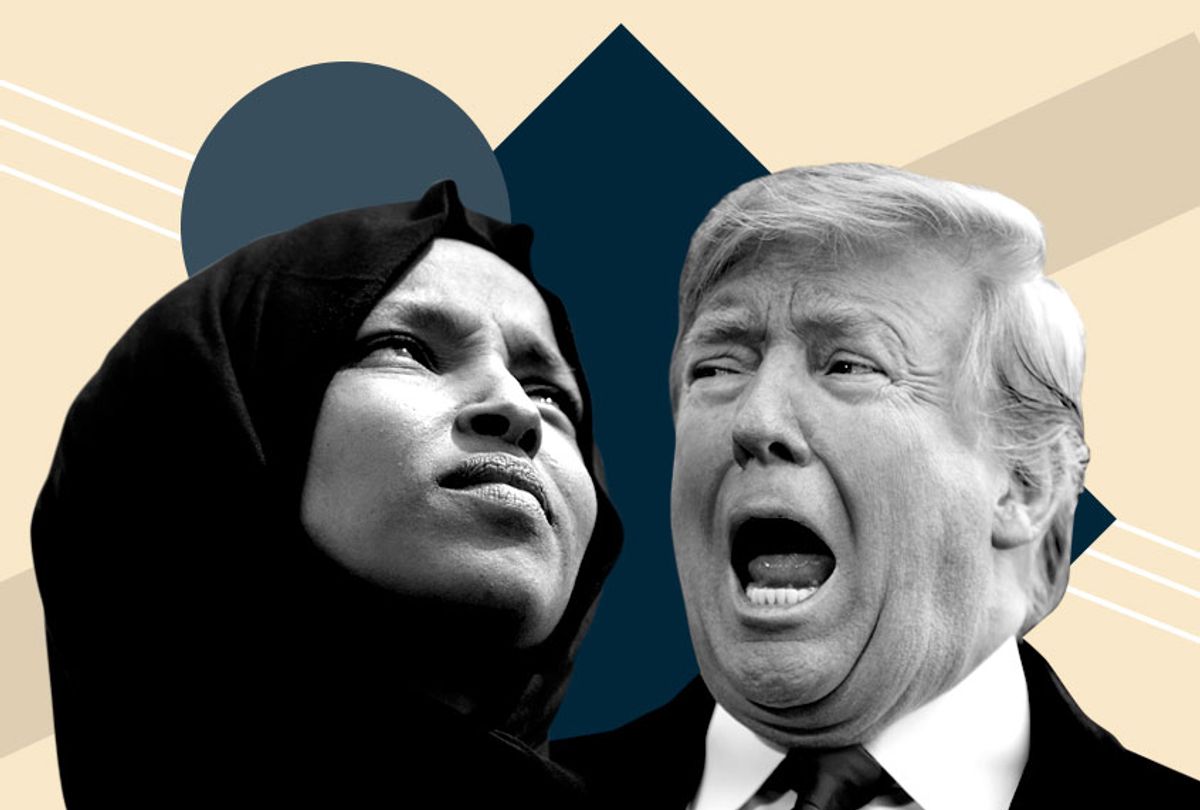 Ilhan Omar; Donald Trump (Getty/AP/Salon)
