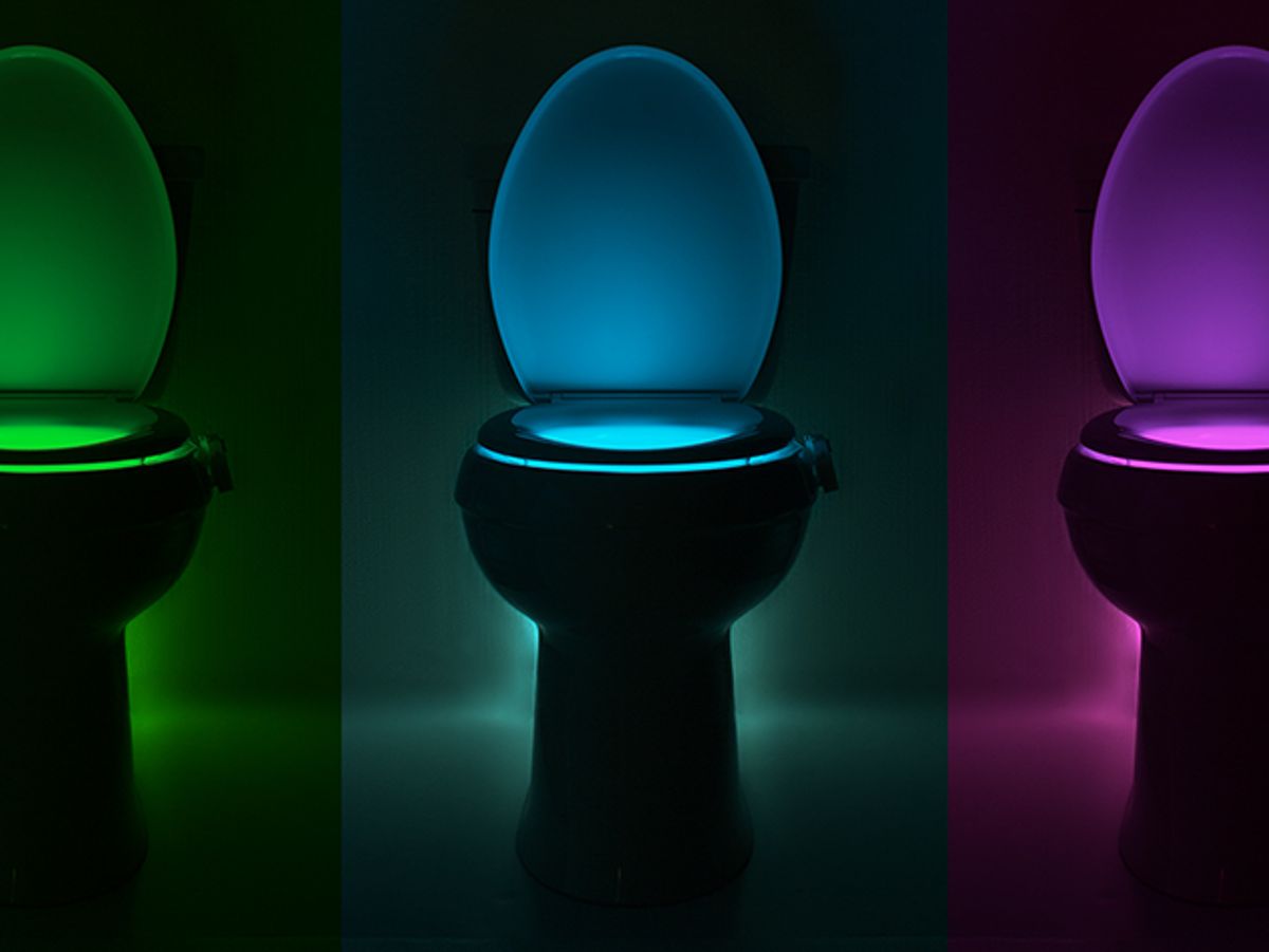 This motion-sensor activated toilet light kills bacteria