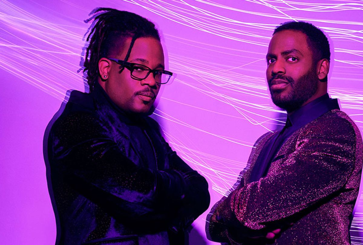 Open Mike Eagle and Baron Vaughn in "The New Negroes with Baron Vaughn & Open Mike Eagle" (Ramona Rosales)