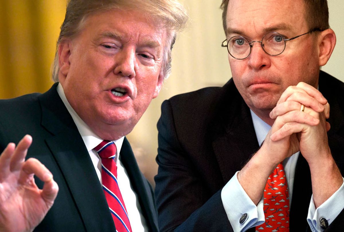 President Donald Trump and White House chief of staff Mick Mulvaney (AP/Salon)
