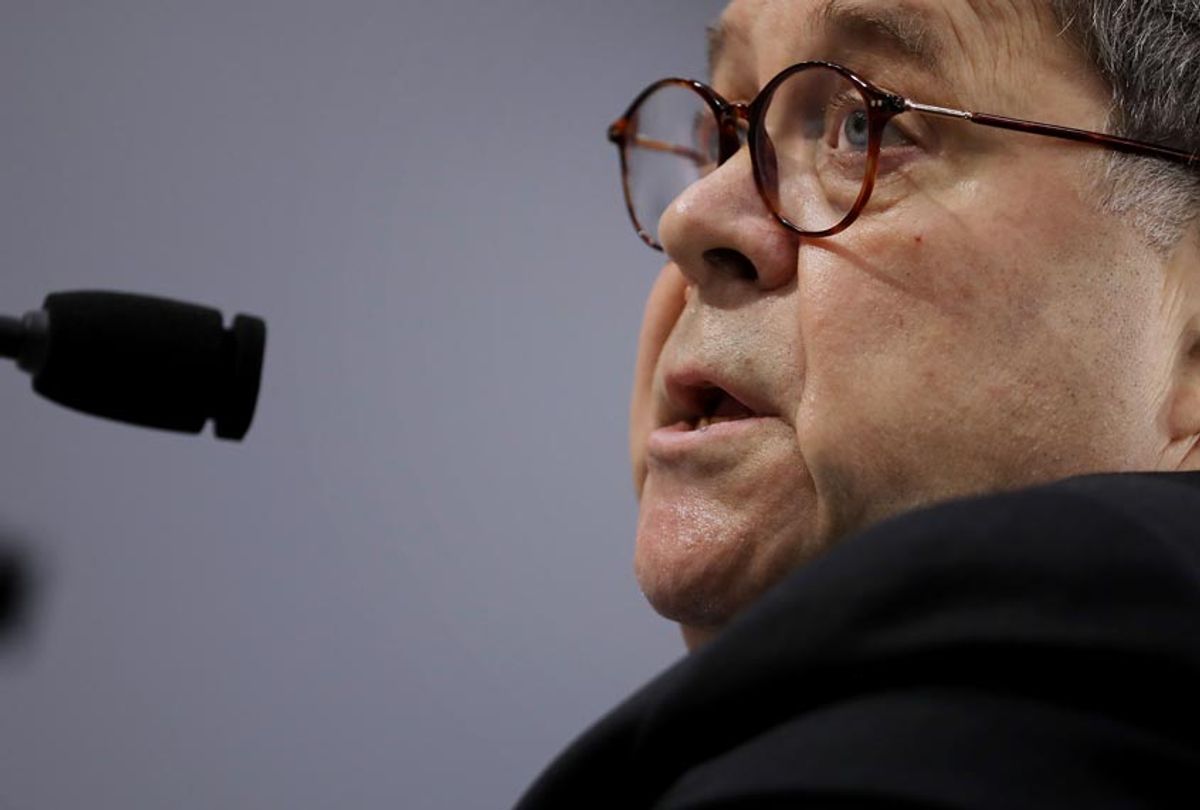 Attorney General William Barr testifies about the Justice Department's FY2020 budget request before the House Appropriations Committee's Commerce, Justice, Science and Related Agencies Subcommittee in the Rayburn House Office Building on Capitol Hill April 09, 2019 in Washington, DC. (Getty/Chip Somodevilla)