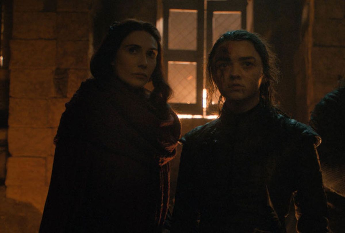 Carice van Houten and Maisie Williams in "Game of Thrones" (Helen Sloan/HBO)