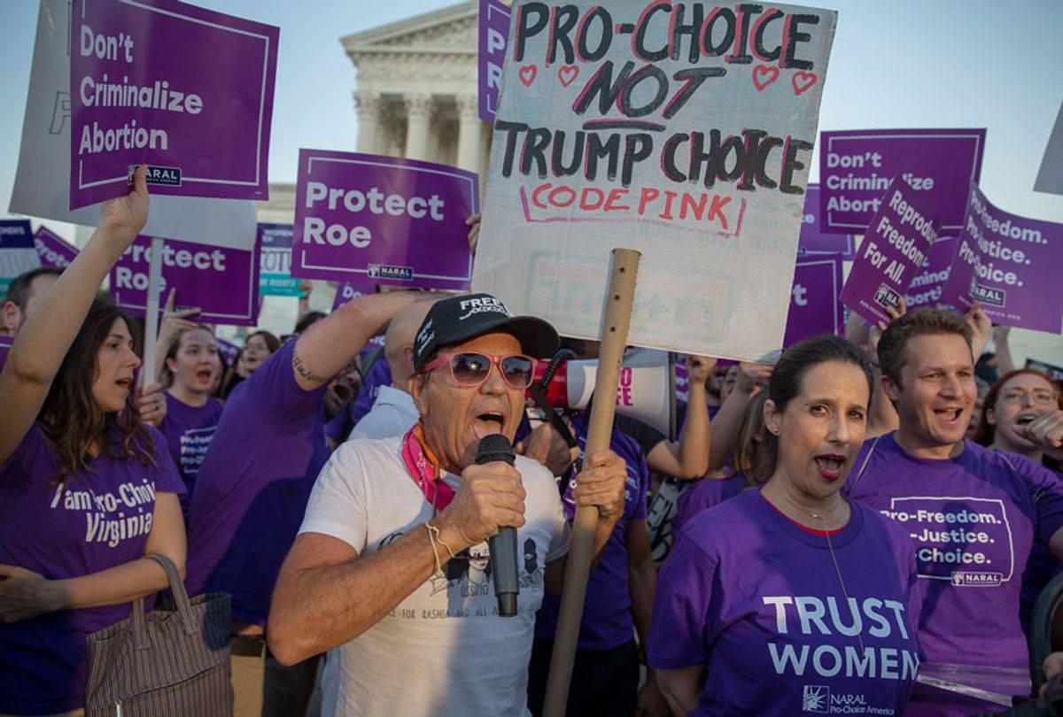 Pro-choice and anti-abortion protesters demonstrate in front of the U.S. Supreme Court on July 9, 2018 in Washington, DC.  (Getty/Tasos Katopodis)