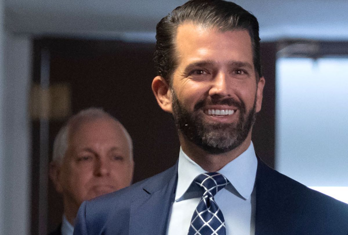 Donald Trump, Jr., arrives to testify before the US Senate Select Committee on Intelligence on Capitol Hill in Washington, DC, June 12, 2019. (Getty/Saul Loeb)