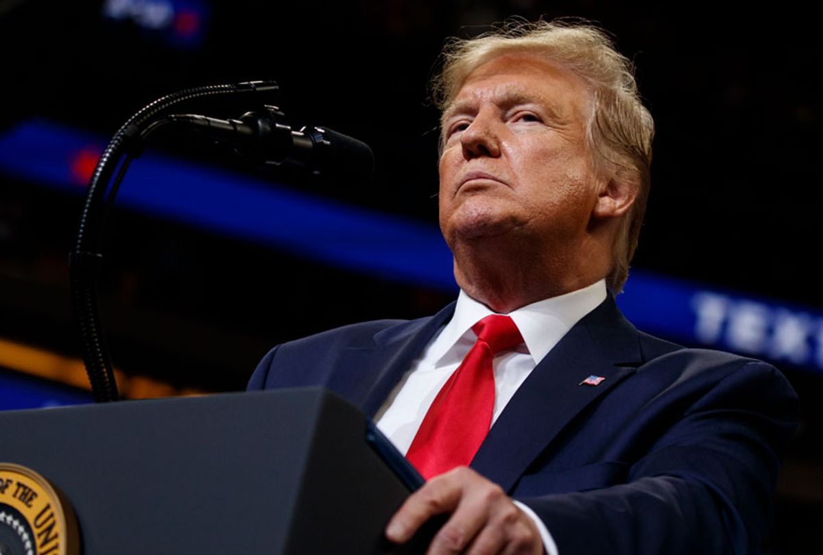 President Donald Trump speaks during his re-election kickoff rally at the Amway Center, Tuesday, June 18, 2019, in Orlando, Florida. (AP/Evan Vucci)