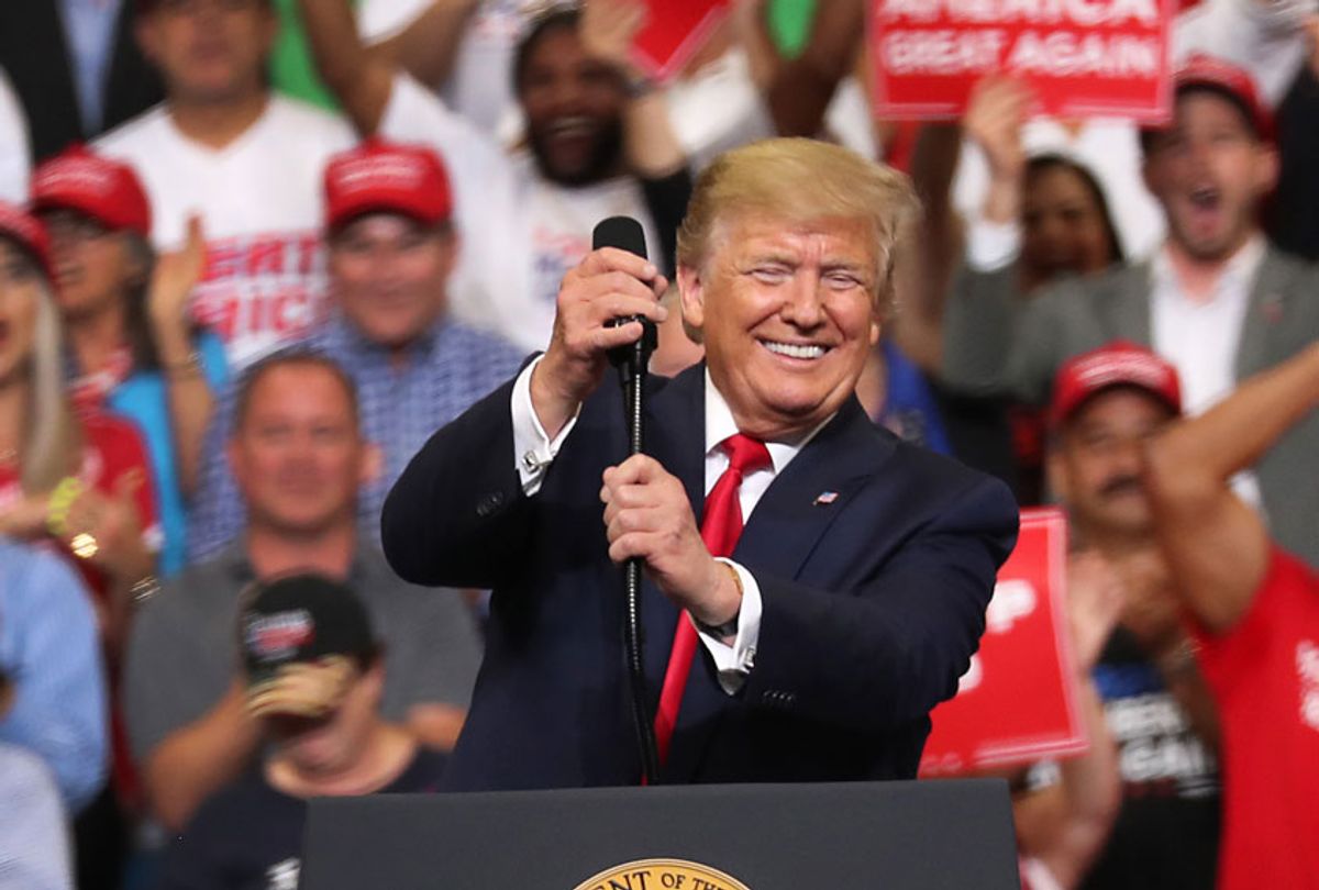 President Donald Trump announces his candidacy for a second presidential term at the Amway Center on June 18, 2019 in Orlando, Florida. (Getty/Joe Raedle)