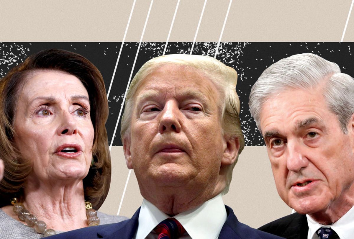 Nancy Pelosi; Donald Trump; Robert Mueller (AP/Getty/Salon)