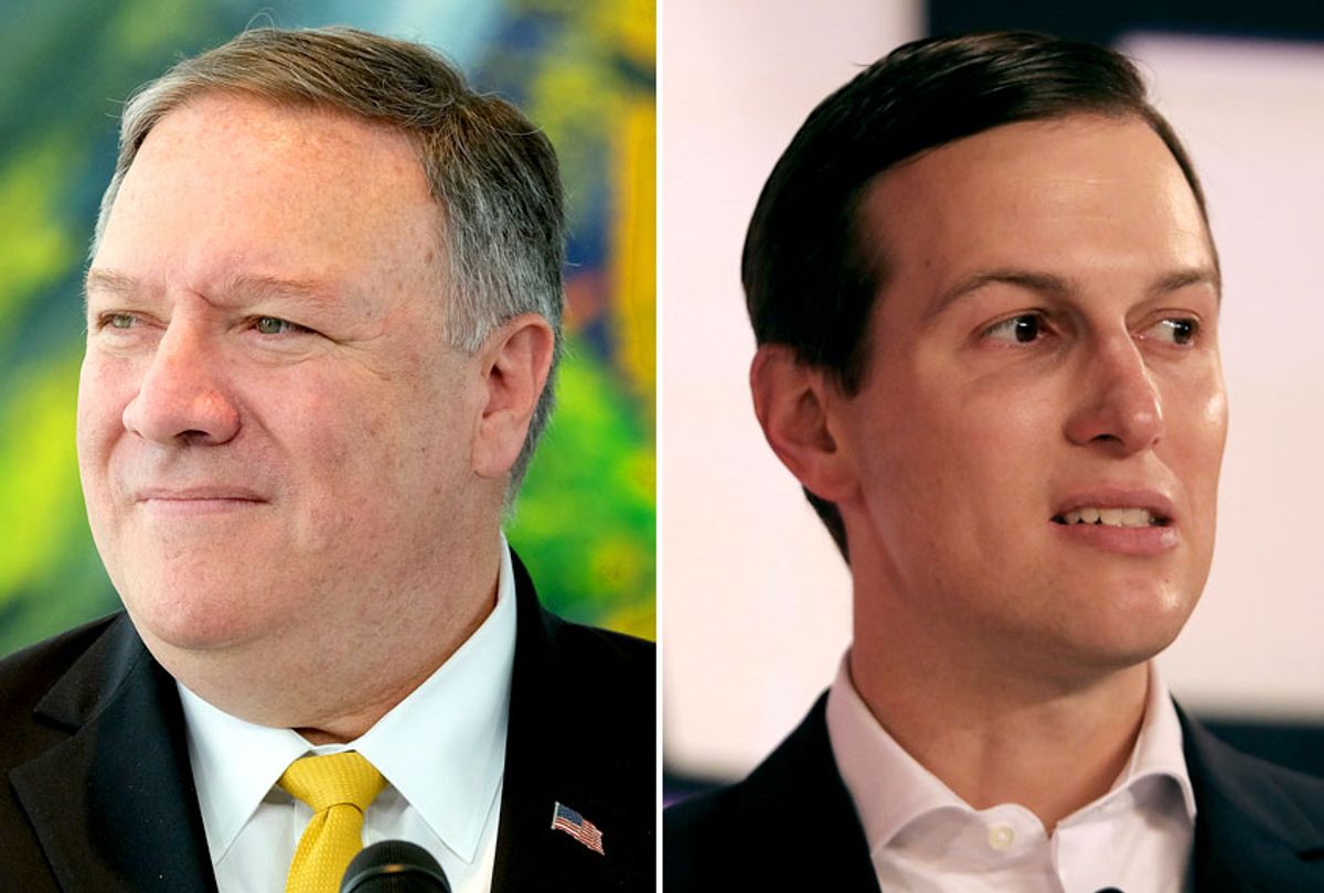 Secretary of State Mike Pompeo; Senior advisor to the President of the United States Jared Kushner (Getty/Sean Gallup/Spencer Platt)