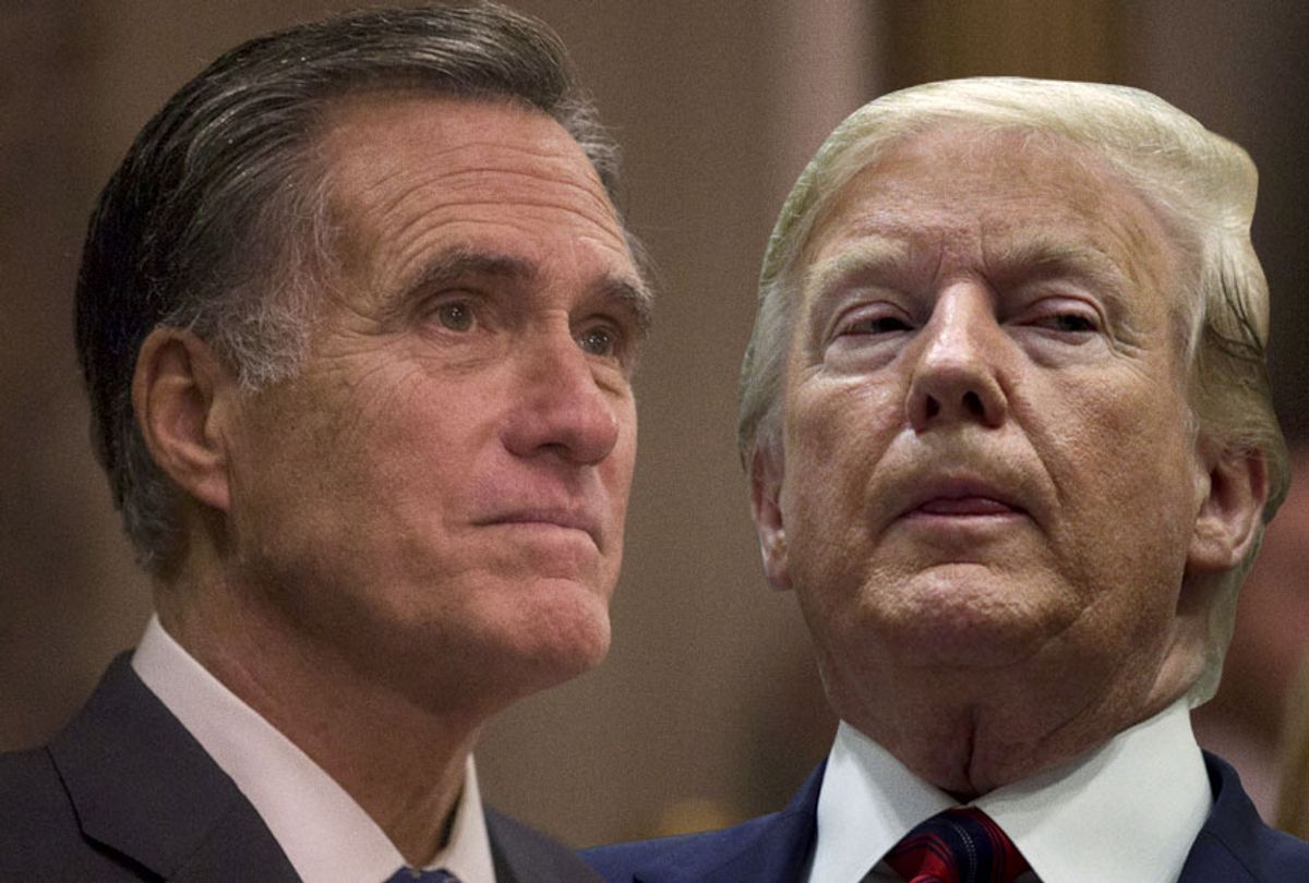 Sen. Mitt Romney (R-UT); President Donald Trump (Getty/Salon)