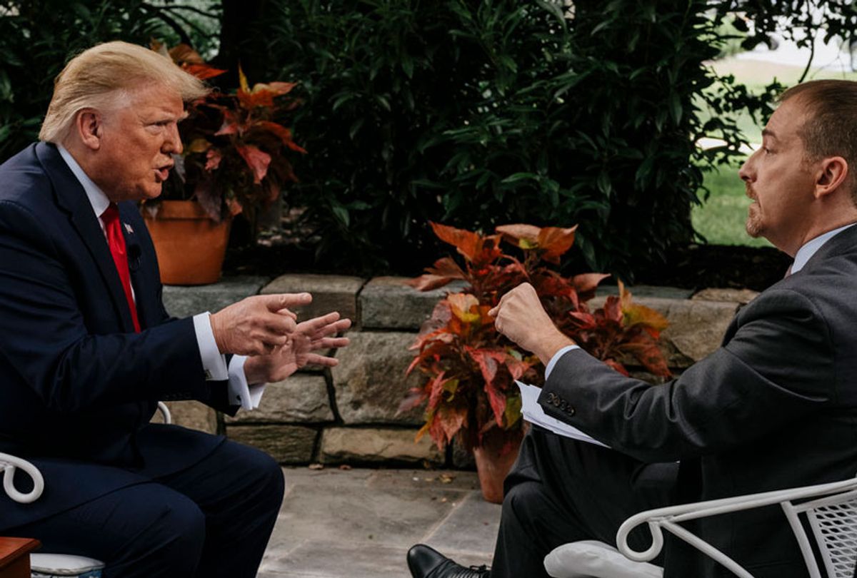 President Donald Trump speaks with moderator Chuck Todd at the White House for "Meet the Press" in Washington, D.C., Friday, June 21, 2019. (William B. Plowman/NBC)