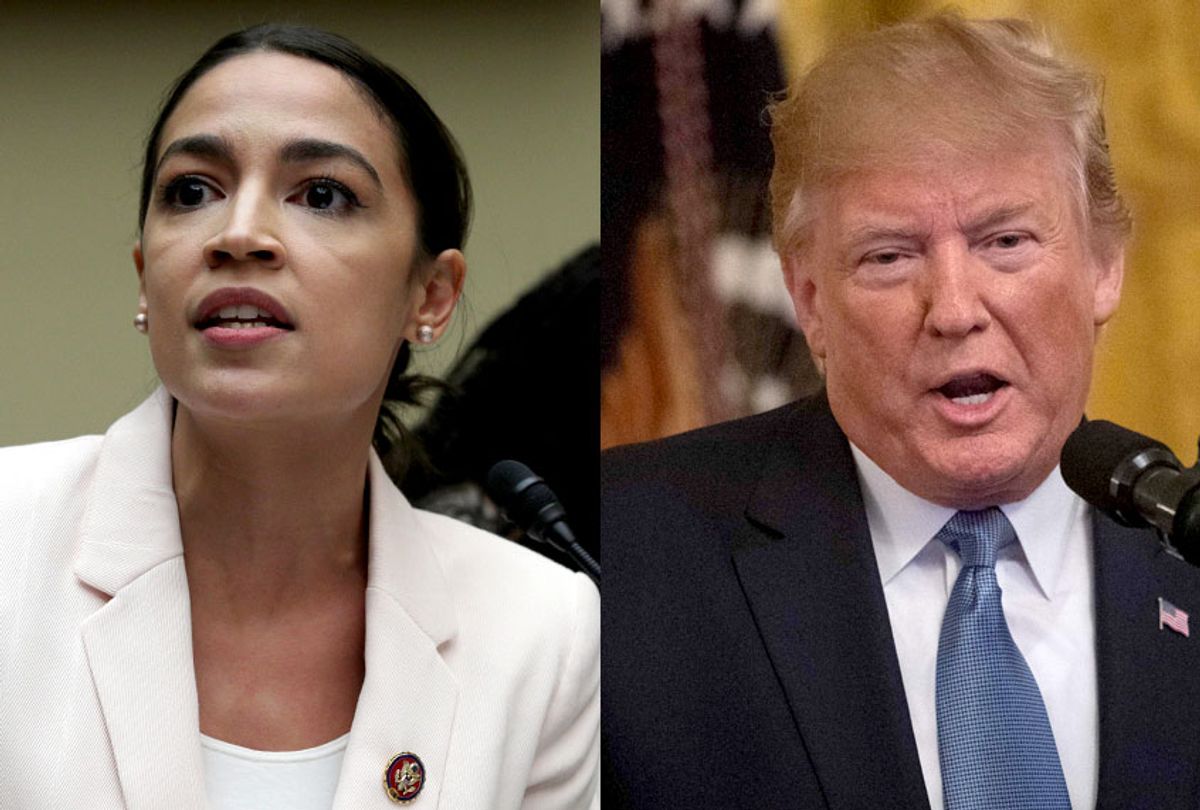 Rep. Alexandria Ocasio-Cortez (D-NY); President Donald Trump (Getty/Alex Wong/Nicholas Kamm)