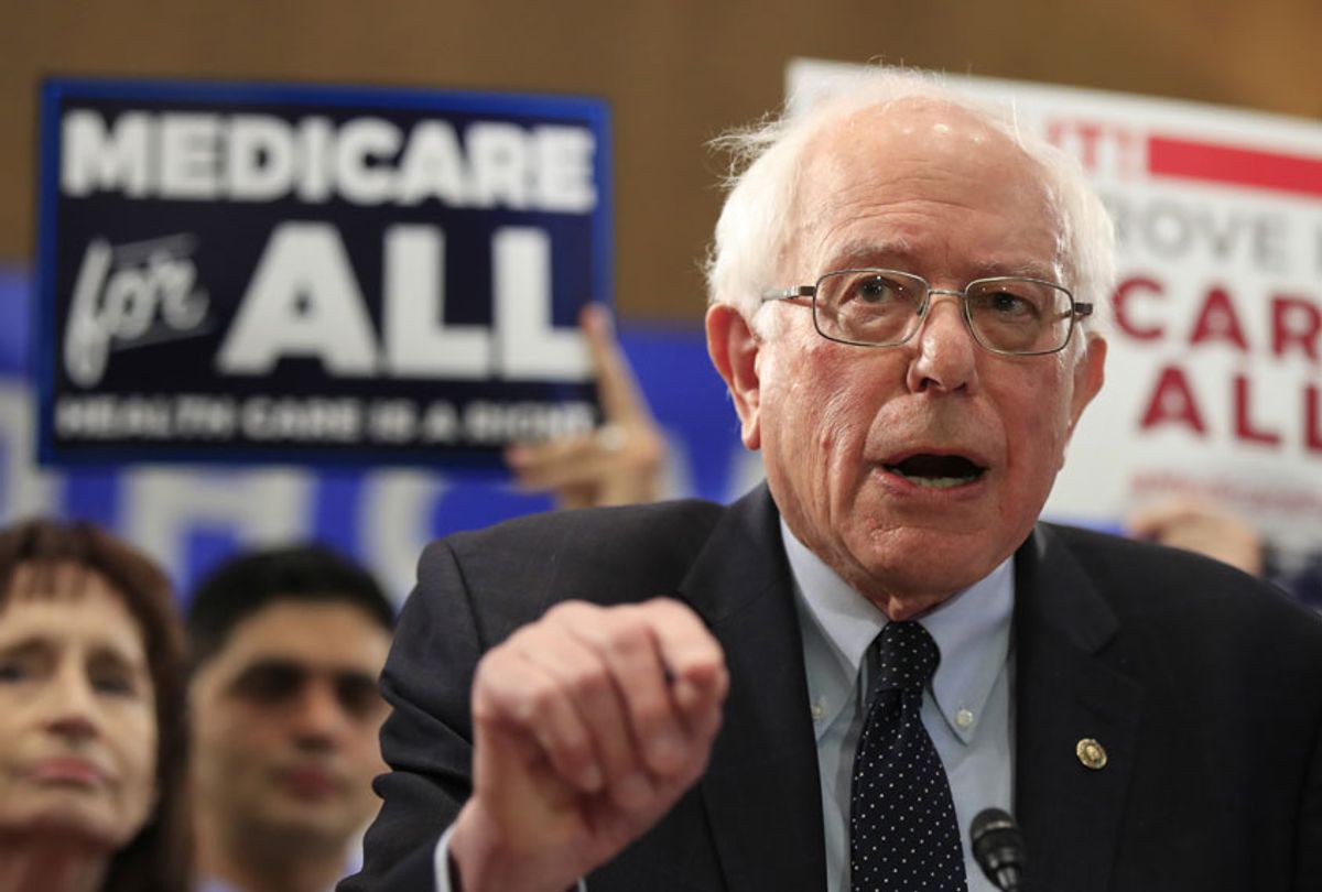 Sen. Bernie Sanders, I-Vt., introduces the Medicare for All Act of 2019, on Capitol Hill in Washington, Wednesday, April 10, 2019. (AP/Manuel Balce Ceneta)