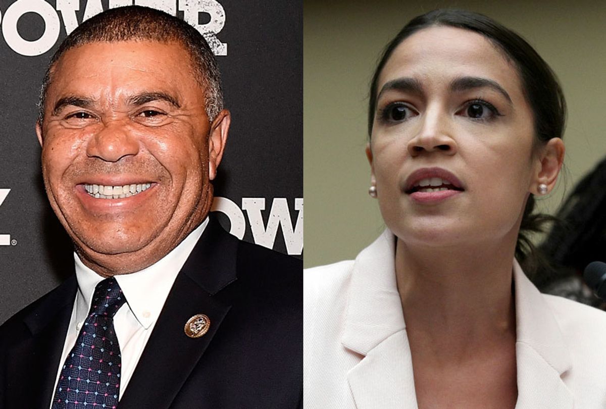 Rep. Alexandria Ocasio-Cortez (D-NY); Rep. William Lacy Clay (D-MO) (Getty/Alex Wong/Larry French)