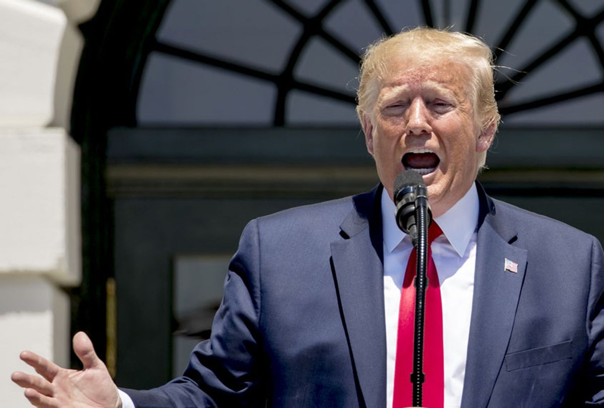 President Donald Trump speaks during a Made in America showcase on the South Lawn of the White House in Washington, Monday, July 15, 2019. (AP/Andrew Harnik)