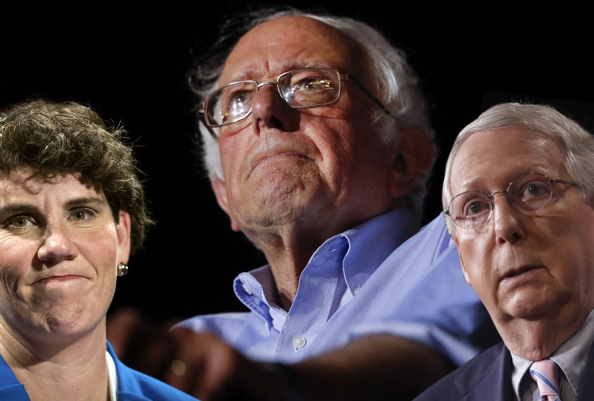 Amy McGrath; Bernie Sanders; Mitch McConnell (AP/Getty/Salon)