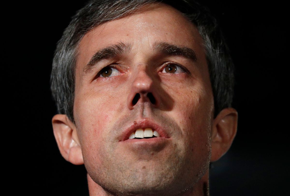 Democratic presidential candidate and former Texas Rep. Beto O'Rourke speaks during a public employees union candidate forum Saturday, Aug. 3, 2019, in Las Vegas. (AP Photo/John Locher) (AP Photo/John Locher)