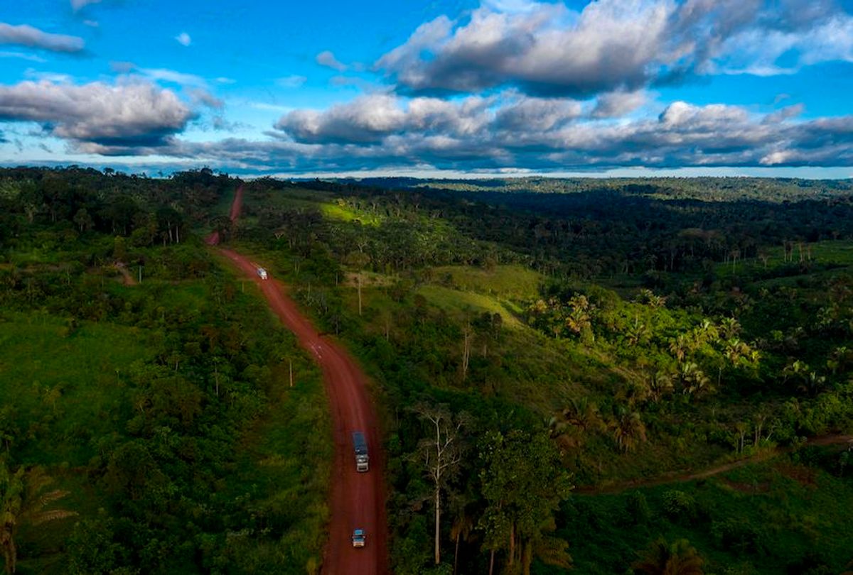 Aerial view of the Transamazonica Road (BR-230) near Medicilandia, Para State, Brazil on March 13, 2019. - According to the NGO Imazon, deforestation in the Amazonia increased in a 54% in January, 2019  (Mauro Pimentel/AFP/Getty Images)