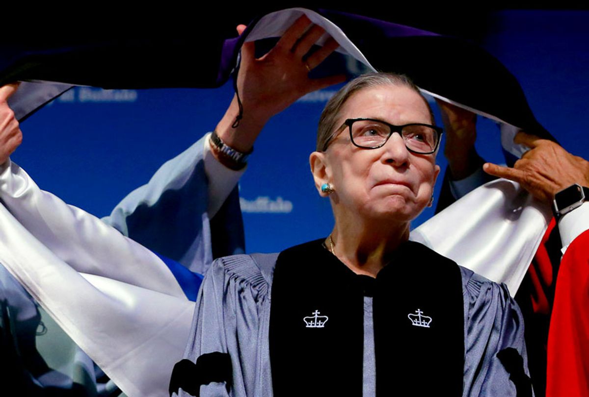 Supreme Court Associate Justice Ruth Bader Ginsburg receives a SUNY Honorary Degree from the University at Buffalo (AP/Jeffrey T. Barnes)