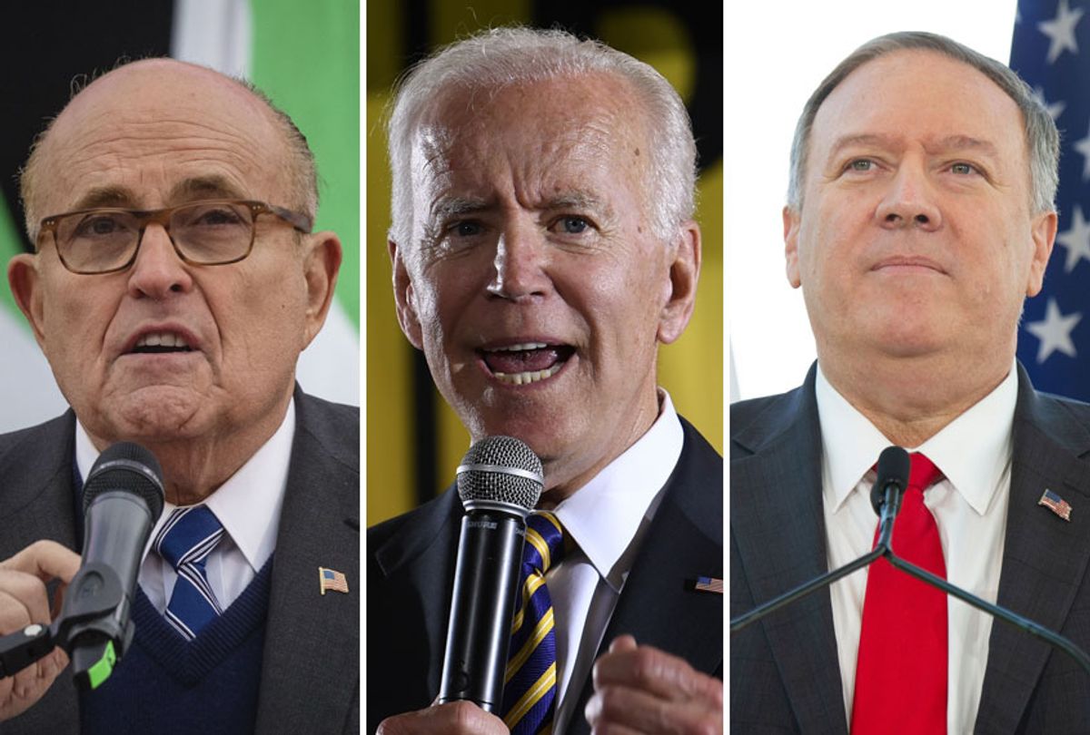 Rudy Giuliani; Joe Biden; Mike Pompeo (AP/Getty)