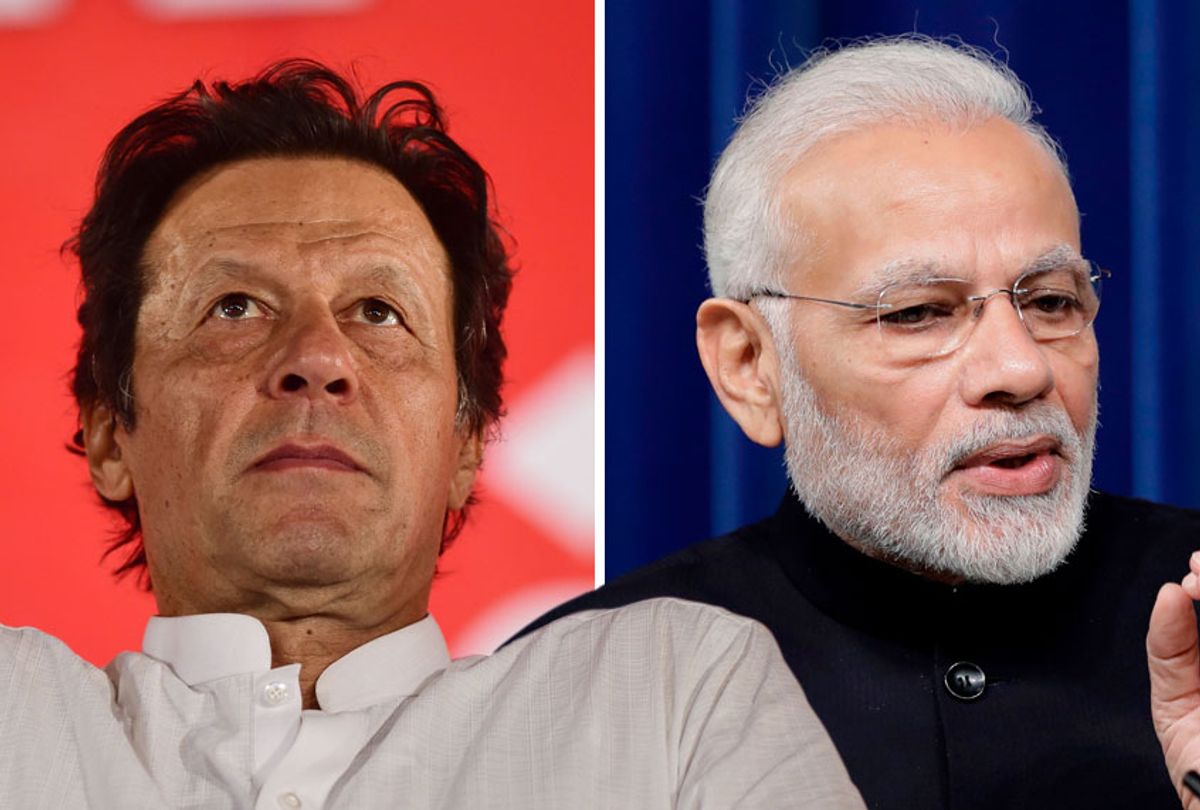 Pakistan's Prime Minister Imran Khan; India's Prime Minister Narendra Modi  (Getty/Farooq Naeem/Kiyoshi Ota)