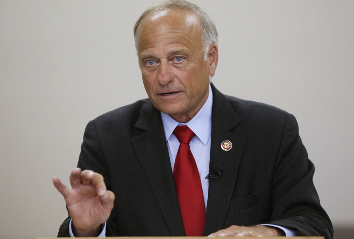 Rep. Steve King (R-IA) speaks during a town hall meeting at the Ericson Public Library on August 13, 2019 in Boone, Iowa.  (Getty/Joshua Lott)