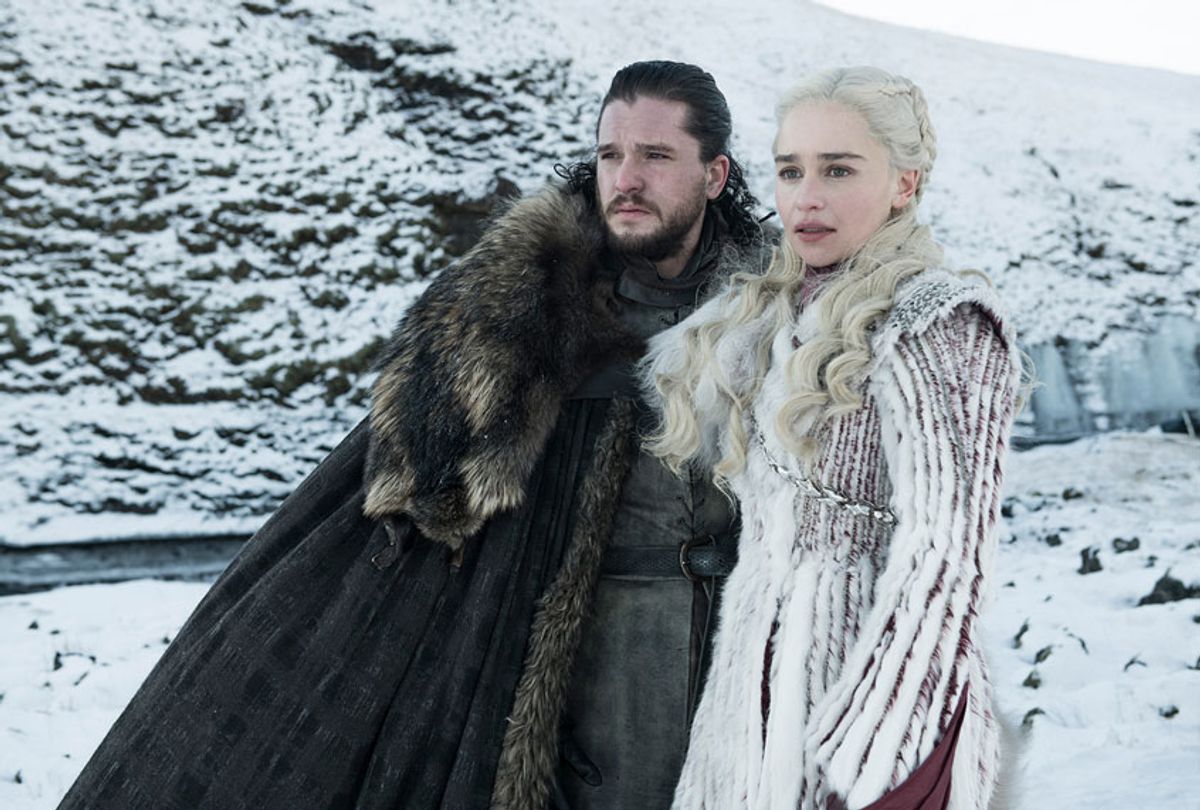 John Snow (Kit Harington) and Daenerys Targaryen (Emilia Clarke) in season 8 of Game of Thrones (Helen Sloane/HBO)