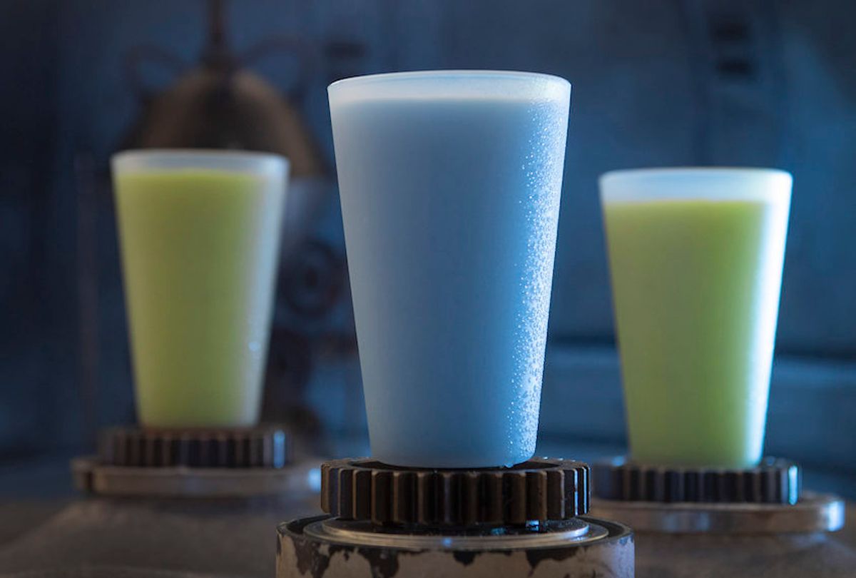Blue Milk and Green Milk at Disneyland's Star Wars: Galaxy's Edge. (David Roark/Disney Parks)