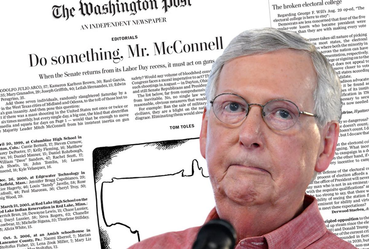 The Washington Post Urges Mitch Mcconnell To Take Action On Gun Control Do Something