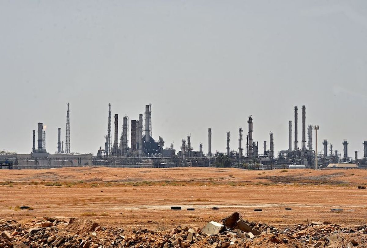 A picture taken on September 15, 2019 shows an Aramco oil facility near al-Khurj area, just south of the Saudi capital Riyadh. (Fayez Nureldine/AFP/Getty Images)