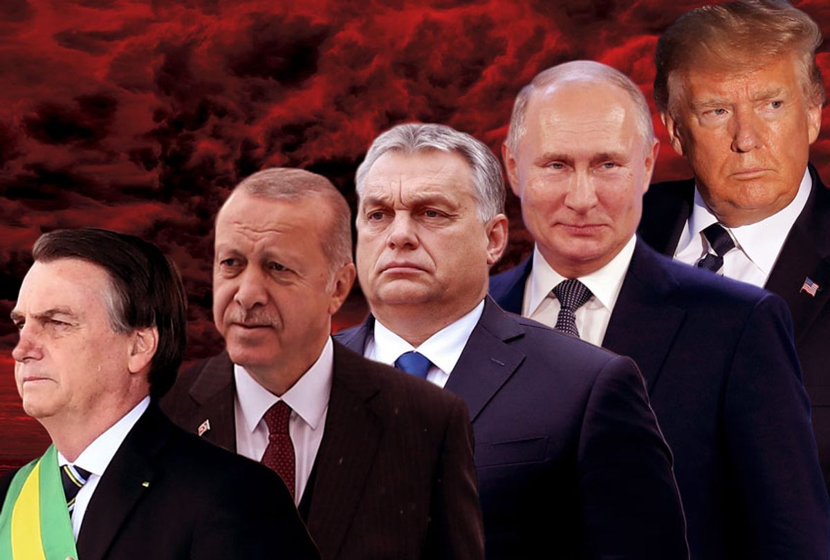 Donald Trump, Vladimir Putin, Viktor Orban, Jair Bolsonaro, Recep Tayyip Erdogan (Getty Images/AFP/ADEM ALTAN/DAMIR SENCAR/Daniel Jayo/EVARISTO SA/Salon)