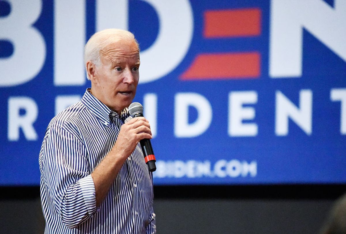 Former Vice President Joe Biden speaks, Wednesday, Aug. 28, 2019, at a town hall for his Democratic presidential campaign in Spartanburg, S.C.  (AP/Meg Kinnard)