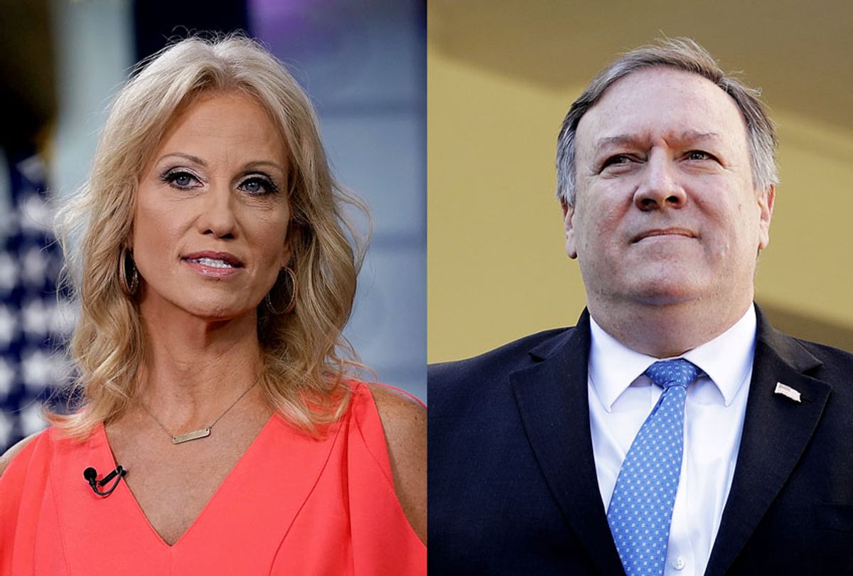 Kellyanne Conway and Mike Pompeo (Getty Images/ Alex Wong/ Chip Somodevilla)