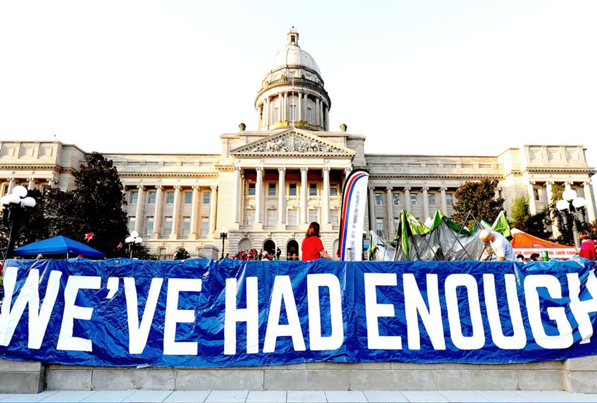 Protest at Kentucky State Capitol in 2018 (Bill Pugliano/Getty Images)