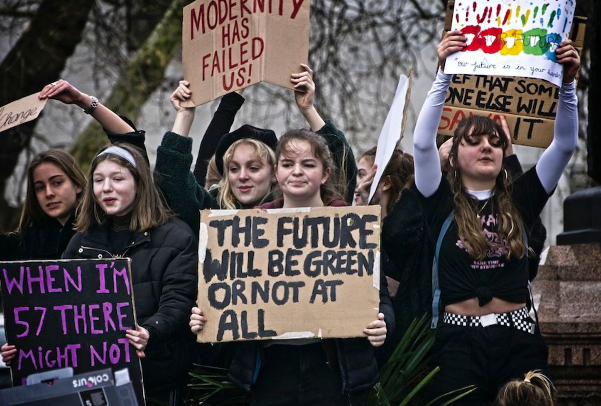 Fighting for a future: Young protesters at the Global Climate Strike in London on March 15, 2019. (Garry Knight/Flickr)
