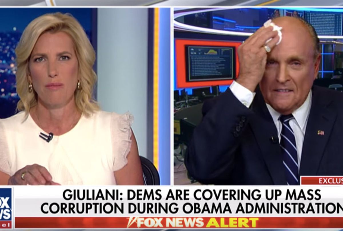 President Trump's personal attorney Rudy Giuliani reacts to Democrats' impeachment inquiry on 'The Ingraham Angle.' (Fox News)