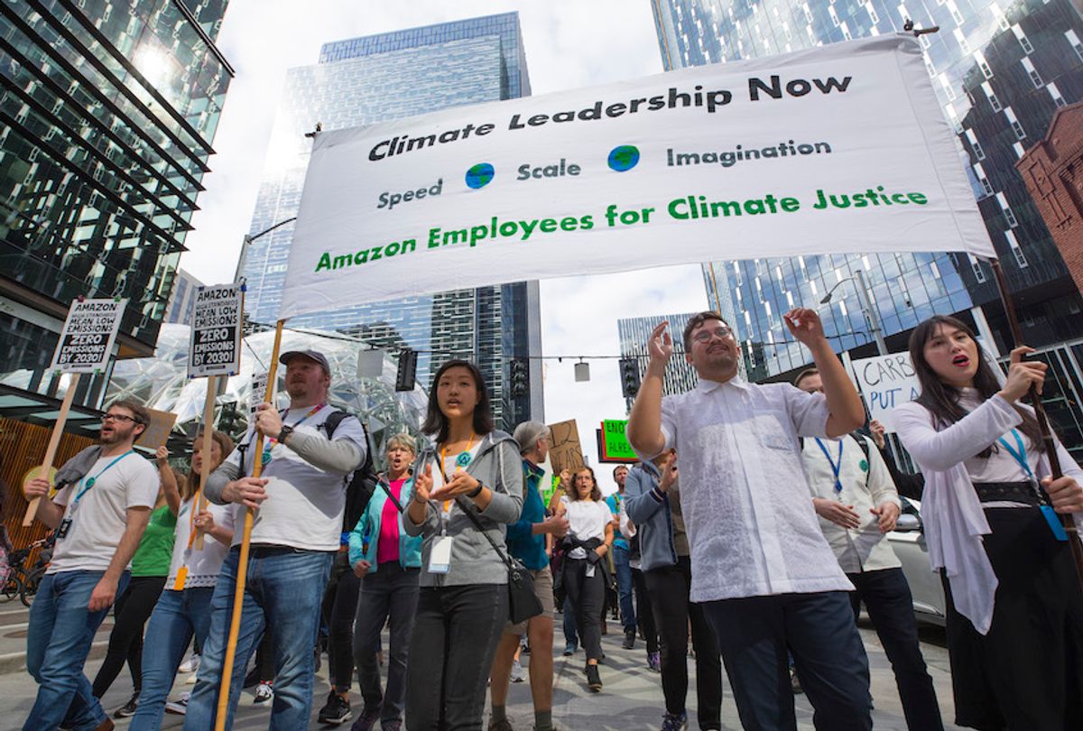 Amazon  and other tech employees participate in the Global Climate Strike on September 20, 2019 in Seattle, Washington. (Karen Ducey/Getty Images)