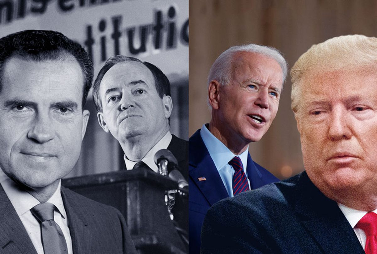Richard Nixon, Hubert Humphrey, Joe BIden and Donald Trump (Getty Images/AP Photo/Salon)