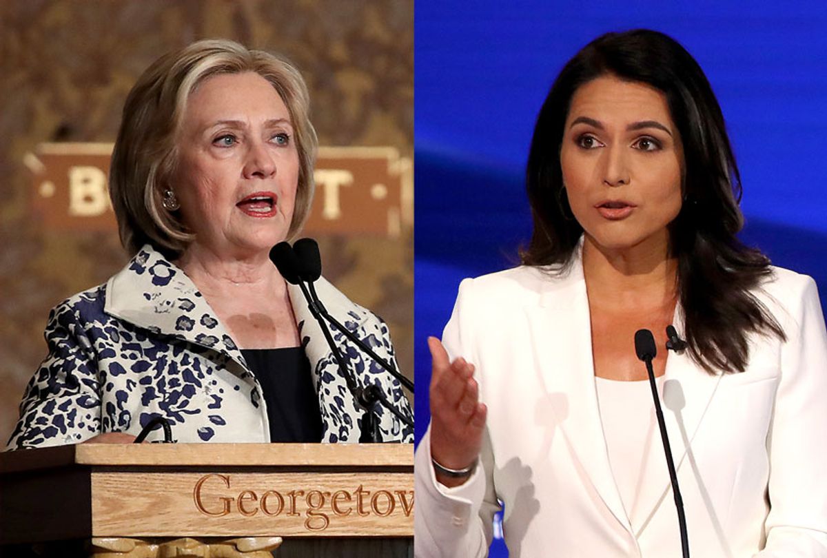 Hillary Clinton and Tulsi Gabbard (Getty Images)