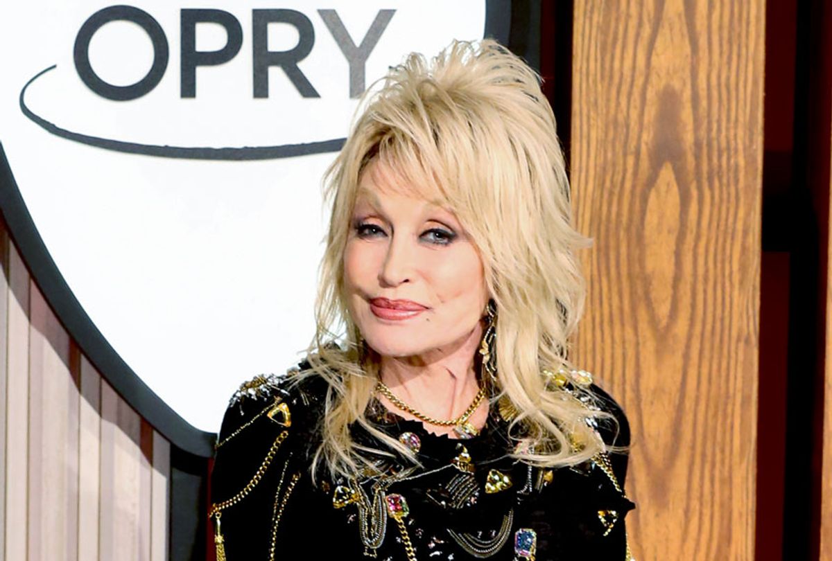 Dolly Parton attends a press conference before a performance celebrating her 50-year anniversary with the Grand Ole Opry at The Grand Ole Opry on October 12, 2019 in Nashville, Tennessee. (Terry Wyatt/Getty Images)