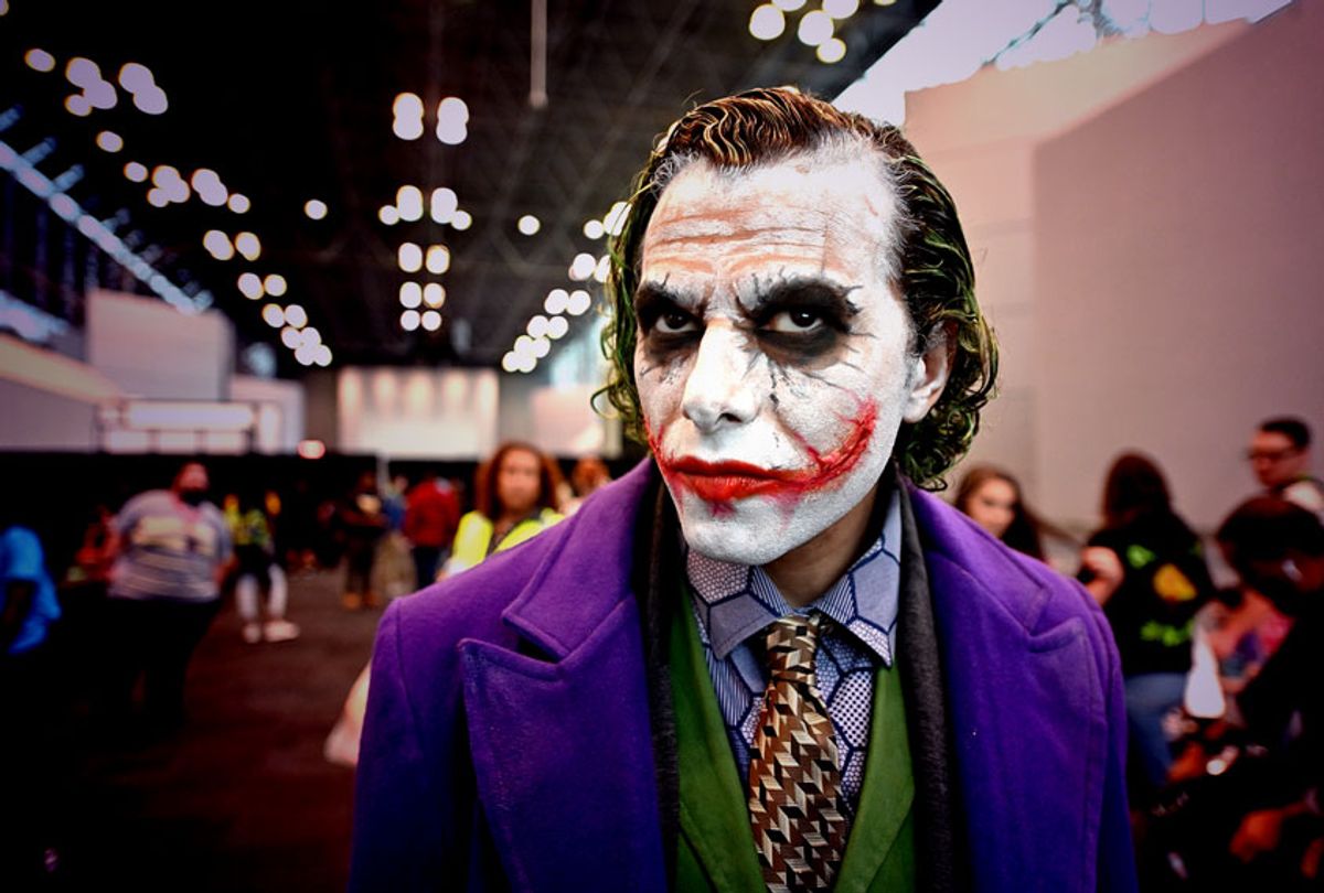 A cosplayer dressed as The Joker attends the New York Comic Con at Jacob K. Javits Convention Center on October 03, 2019 in New York City. (Dia Dipasupil/Getty Images for ReedPOP)