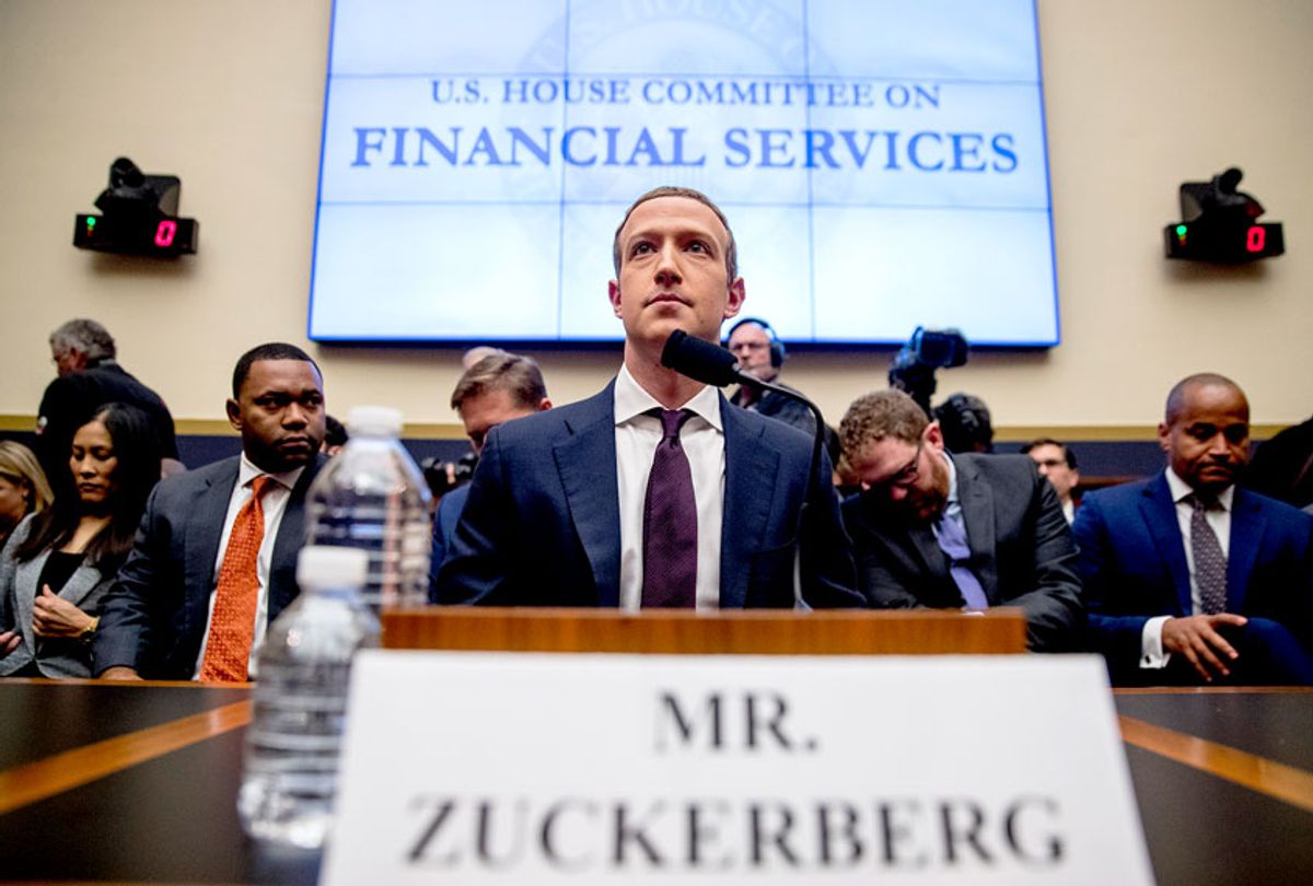 Facebook CEO Mark Zuckerberg arrives for a House Financial Services Committee hearing on Capitol Hill in Washington, Wednesday, Oct. 23, 2019, on Facebook's impact on the financial services and housing sectors.  (AP Photo/Andrew Harnik)