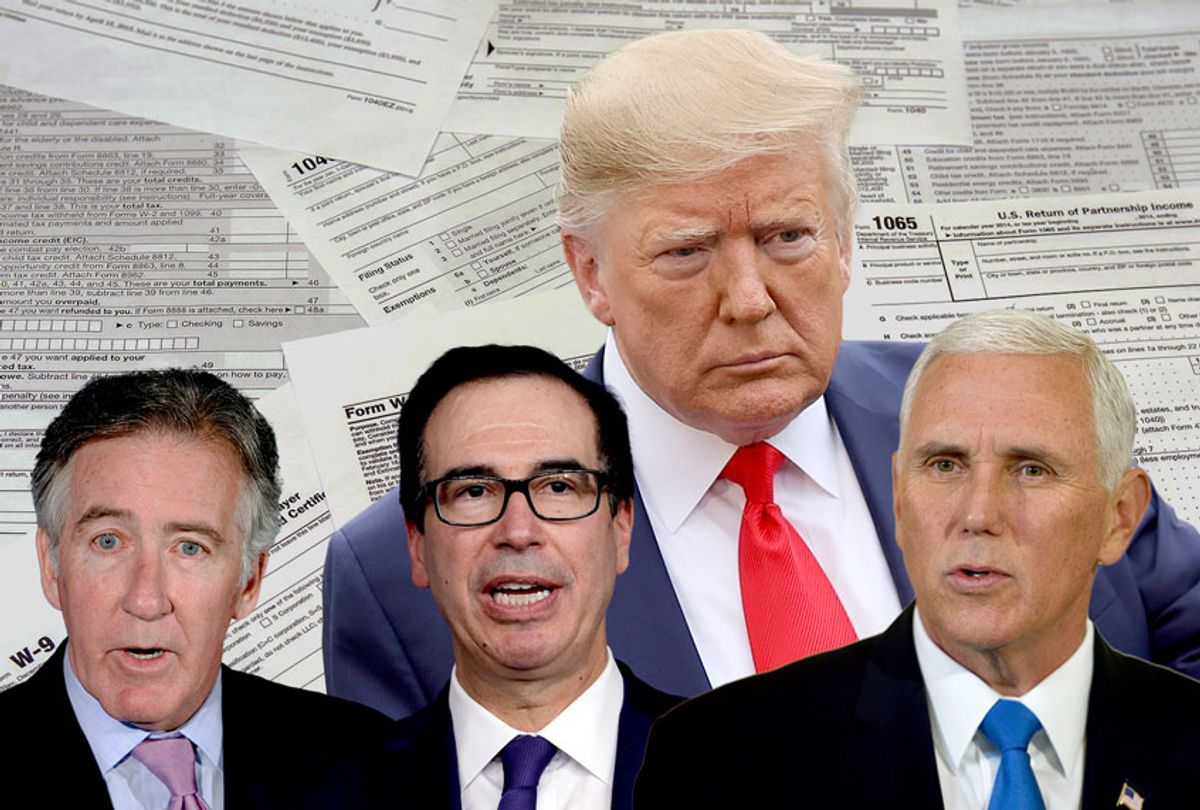 Donald Trump, Richard Neal, Steve Mnuchin and Mike Pence (AP Photo/Getty Images/Salon)
