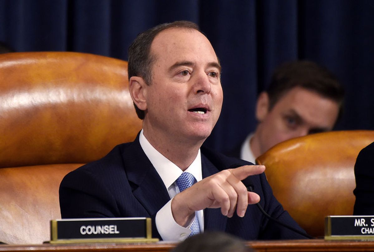 Democratic Chairman of the House Permanent Select Committee on Intelligence Adam Schiff speaks before the House Permanent Select Committee on Intelligence hearing on the impeachment inquiry into US President Donald J. Trump on Capitol Hill in Washington, on November 13, 2019.  (OLIVIER DOULIERY/AFP via Getty Images)