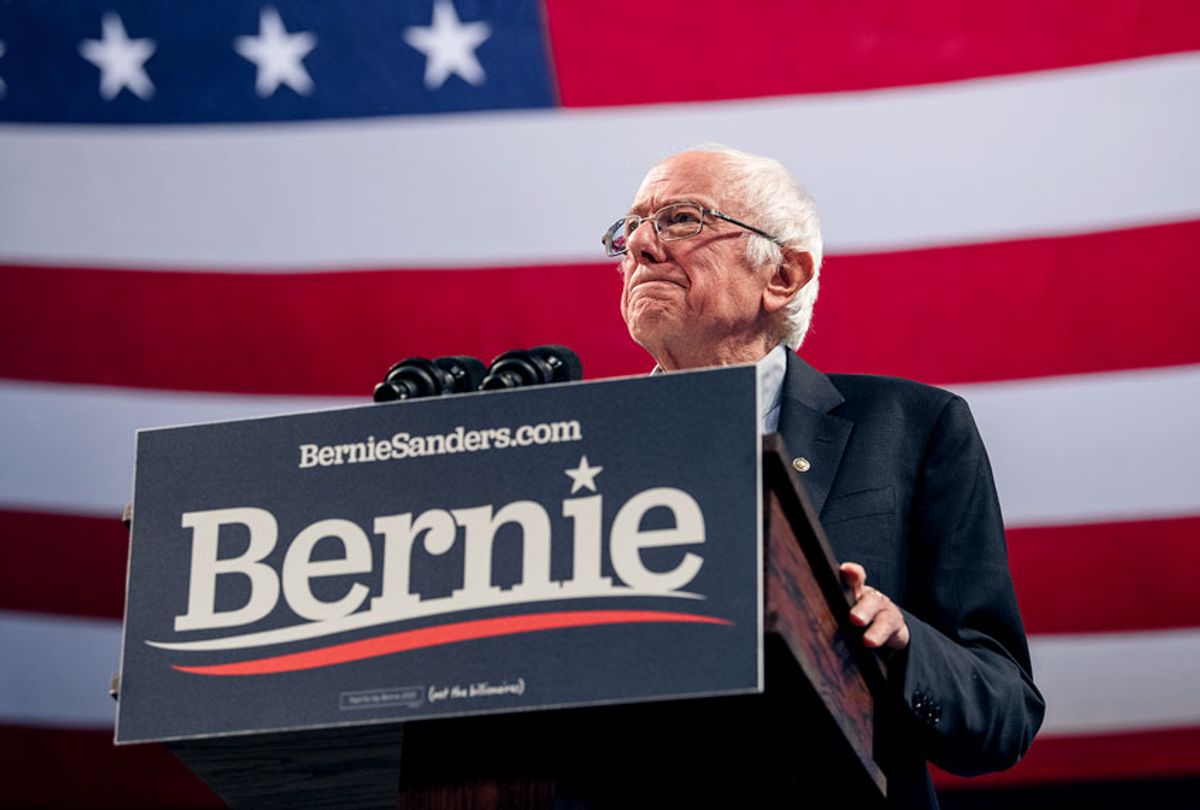 Democratic presidential candidate Sen. Bernie Sanders (I-VT) speaks at a campaign rally at the University of Minnesotas Williams Arena on November, 3, 2019 in Minneapolis, Minnesota. Over 10,000 people attended the rally, where Sanders was joined by Democratic Representative Ilhan Omar. (Scott Heins/Getty Images)